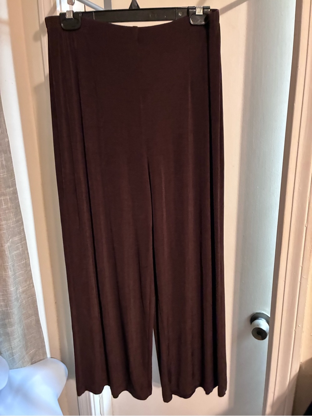 Chico's Travelers Slinky Knit Cropped Wide Leg Pants in Brown Size 2 (US 12/L